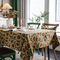 sunflower jacquard tablecloth waterproof and oil proof tablecloth thickened table mat for home decoration fireplace table mat