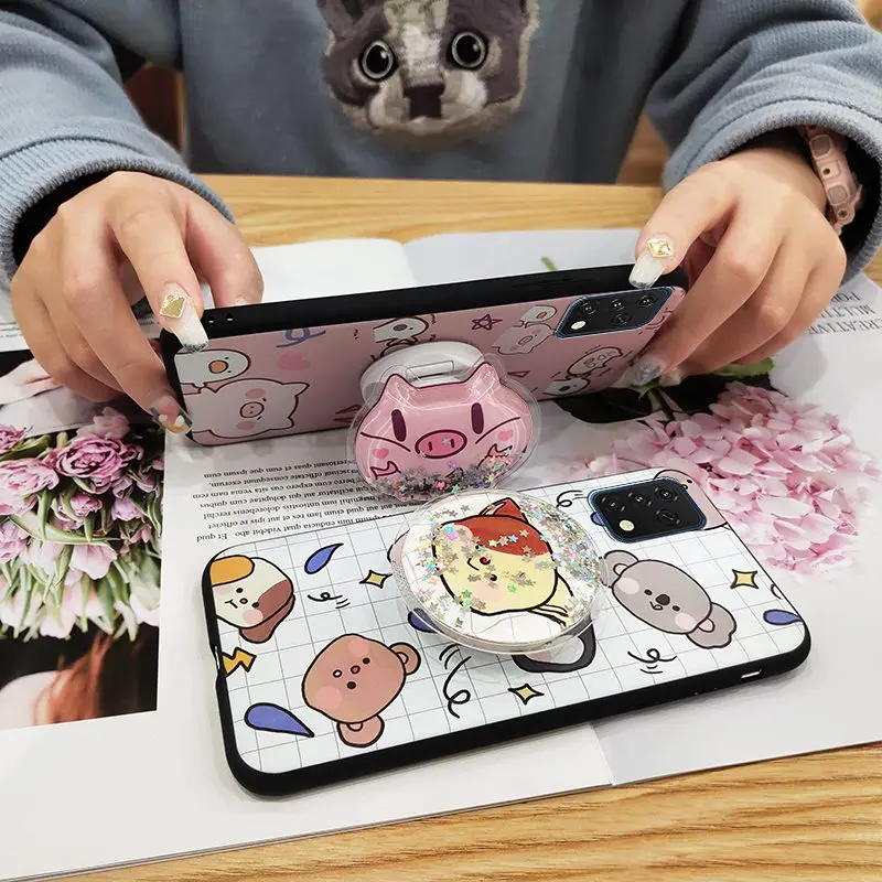 glisten silicone phone case for umidigi a11s soft case phone stand holder tpu cartoon kickstand free global shipping