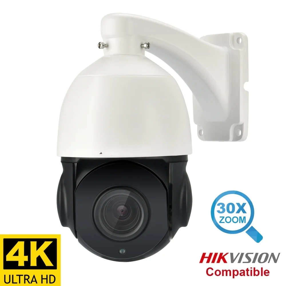

New 8MP 4K IP Camera Outdoor PTZ 30X Zoom CCTV Varifocal Onvif H.265 Dome POE Audio IMX415 Security Camera Hikvision Protocol