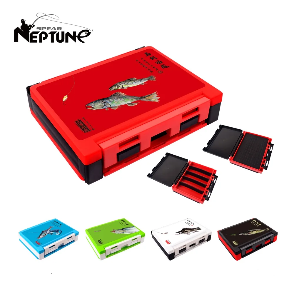 New Fishing Box Double-Sided Plastic Bait Boxes Organizer Tackle Goods For Lure Tool Supplies Jig Hooks Storage Carp Accessories