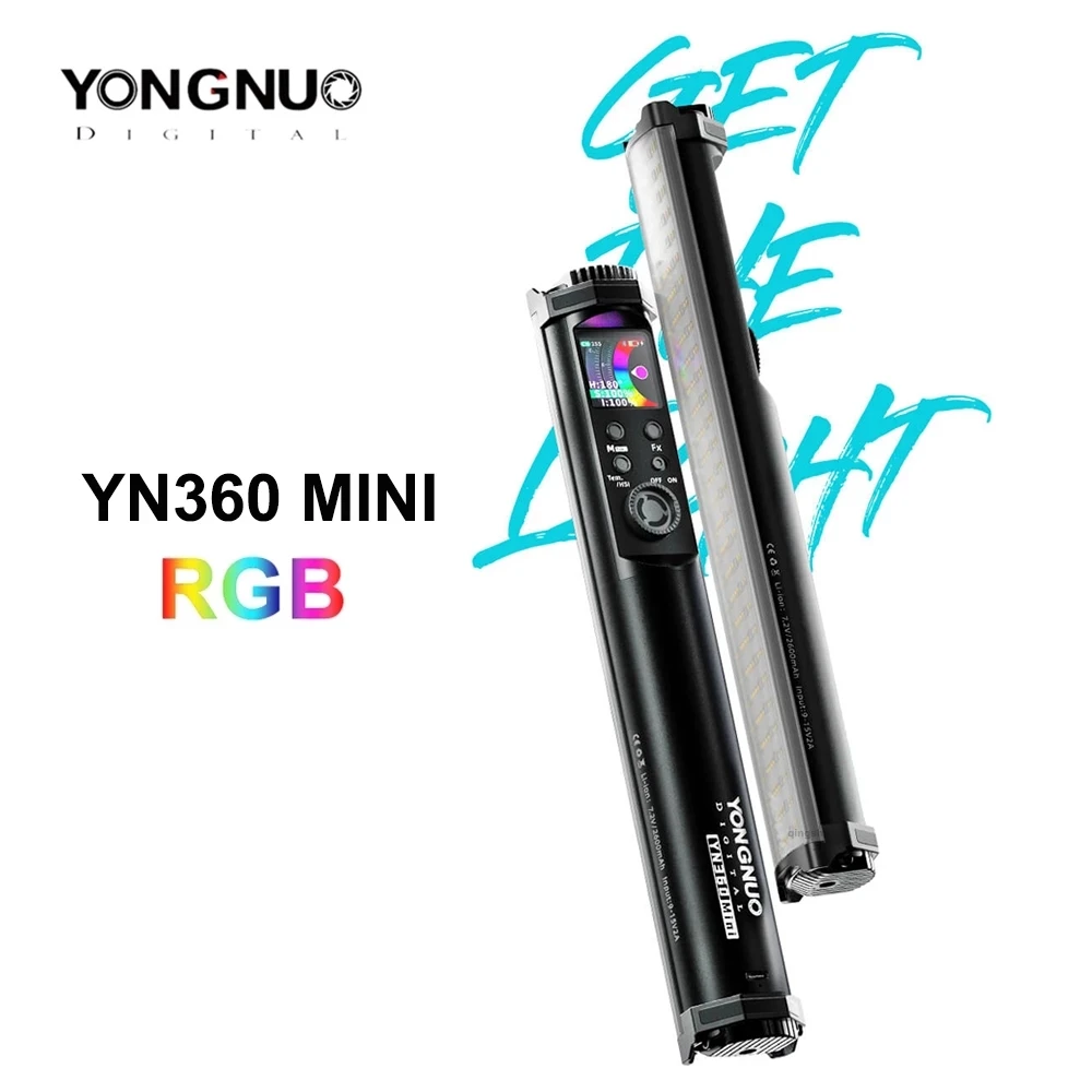 

Yongnuo YN360 Mini YN 360 портативная светильник вая трубка RGB полноцветная заполняющая лампа для фотосъемки палочка для освесветильник видео управле...