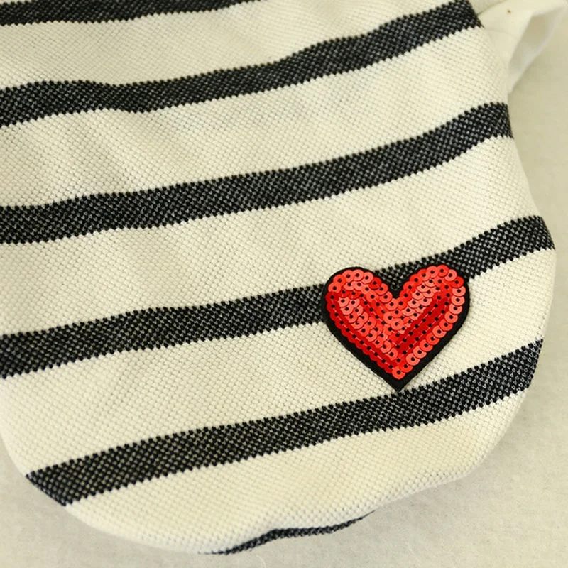 

Black White Striped Love Round Neck Sweater Pet Dog Sweater Pullover Dog Clothes for Small and Medium Dogs Jacket Pet Clothing