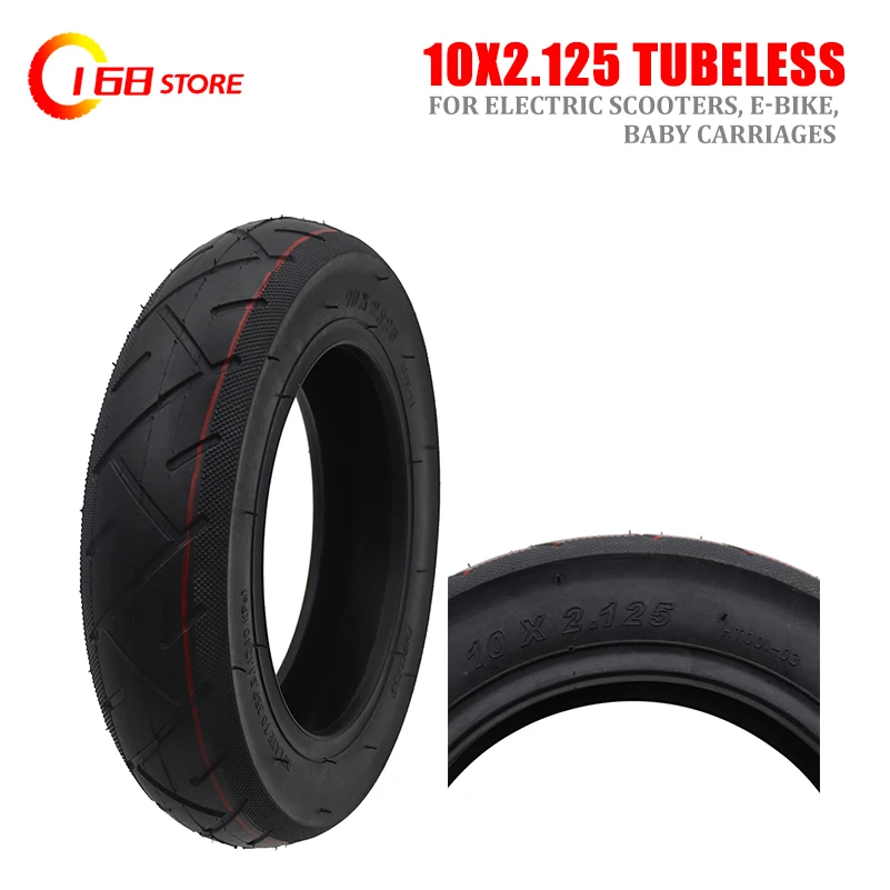 

10 Inch Pneumatic Tubeless Tire 10x2.125 Fits for Electric Scooter Balance Drive Bicycle Tyre 10x2.5 Without Inner Tube Tyre