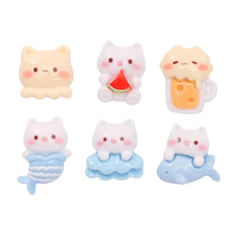 5 шт. декоративные подвески из смолы с рисунком медведя русалки