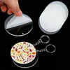 90/120Pcs Diy Keychain Multi-coloured Tassel Pendant Round Acrylic Key Chain Metal Keychain Ring Set Wholesale Accessories 3