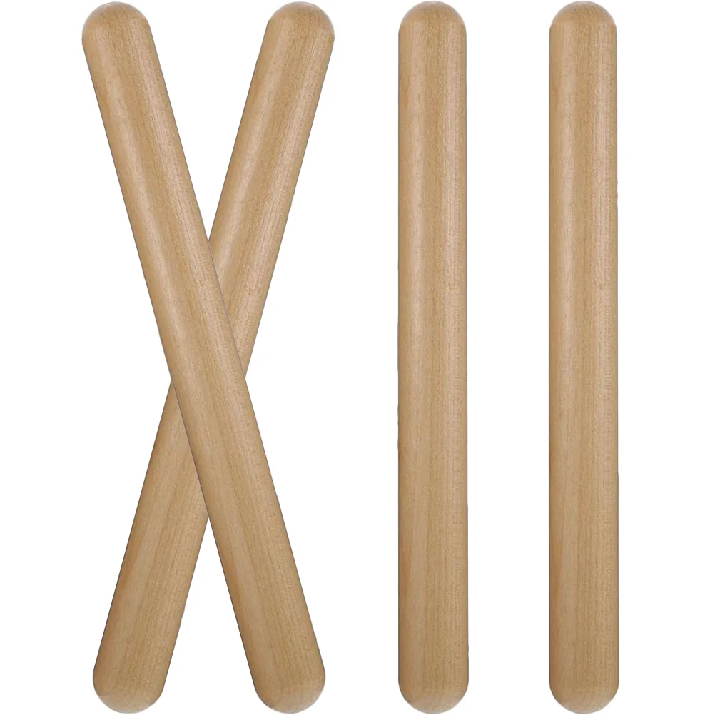 

4 Pcs Log Batting Musical Instruments Adults Percussion Sticks Classical Claves Wood Wooden Kids Toys Preschool 5 Year Old Boy