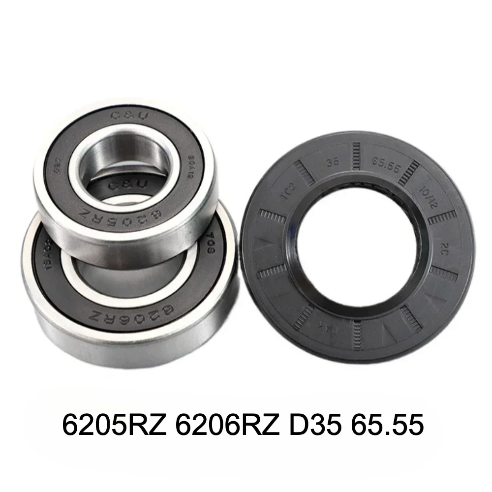 Новый комплект подшипников 6205RZ 6206RZ D35 D37 с сальником для запасных частей для стиральной машины (art.: 3920d2d404902) - 3920d2d404902