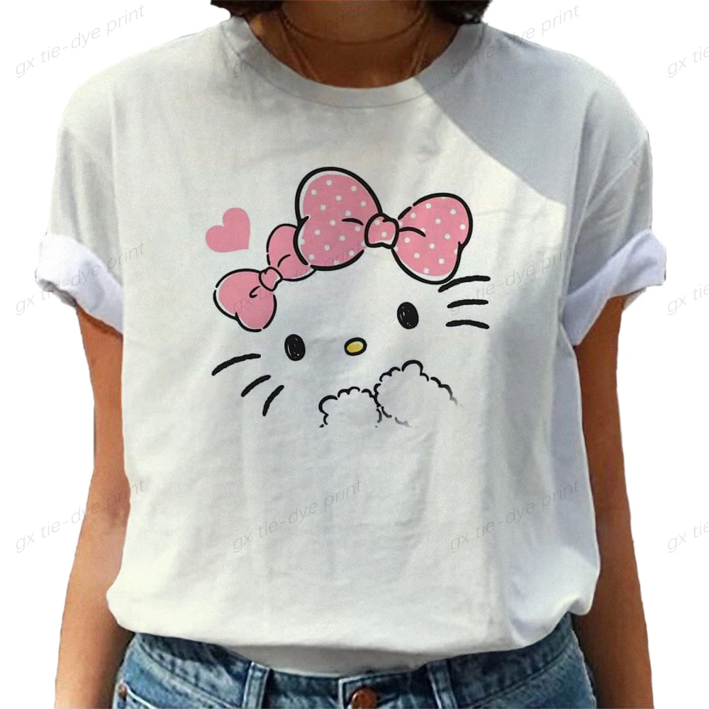

Футболка женская с коротким рукавом и графическим принтом Hello Kitty