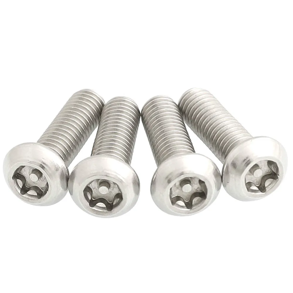 

20/10pcs M4 M5 M6 Six-Lobe Torx Bolt Button Pan Round Head with Pin Tamper Proof Anti-theft Screw Bolts A2 304 Stainless Steel