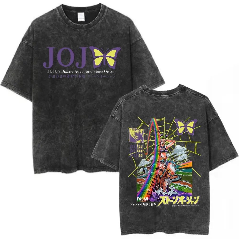 Футболка японского аниме Jojo Bizarre Adventure забавная футболка с героями мультфильмов