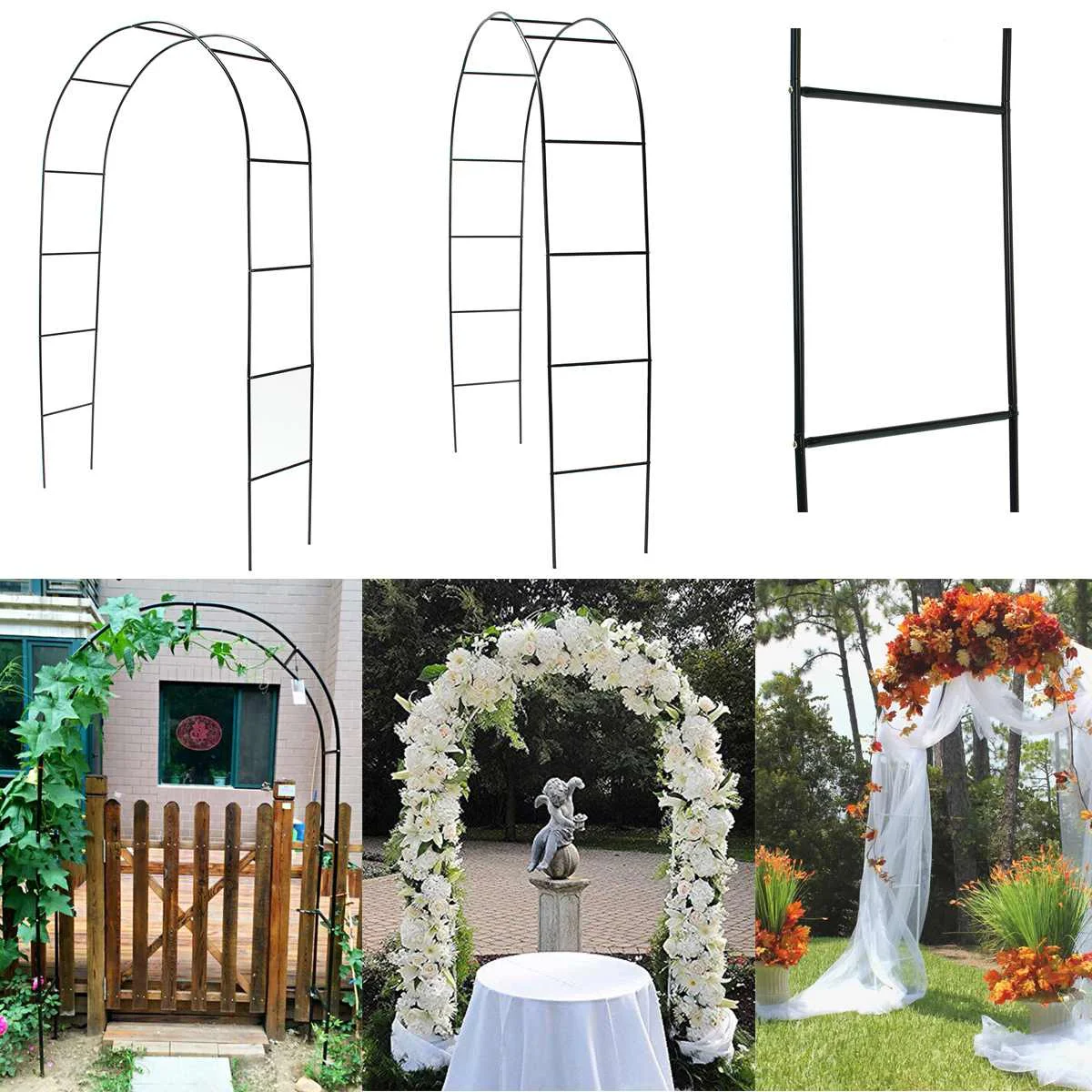 DIY Wedding Arch Decorative Garden Backdrop Pergola Stand Flower Frame Metal Wedding Arch Climbing Plant Support Trellis Arch
