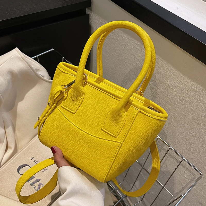 

Cute Totes Small PU Leather Crossbody Bucket Bags for Women 2022 Trendy Fashion Summer Ladies Branded Shoulder Handbags