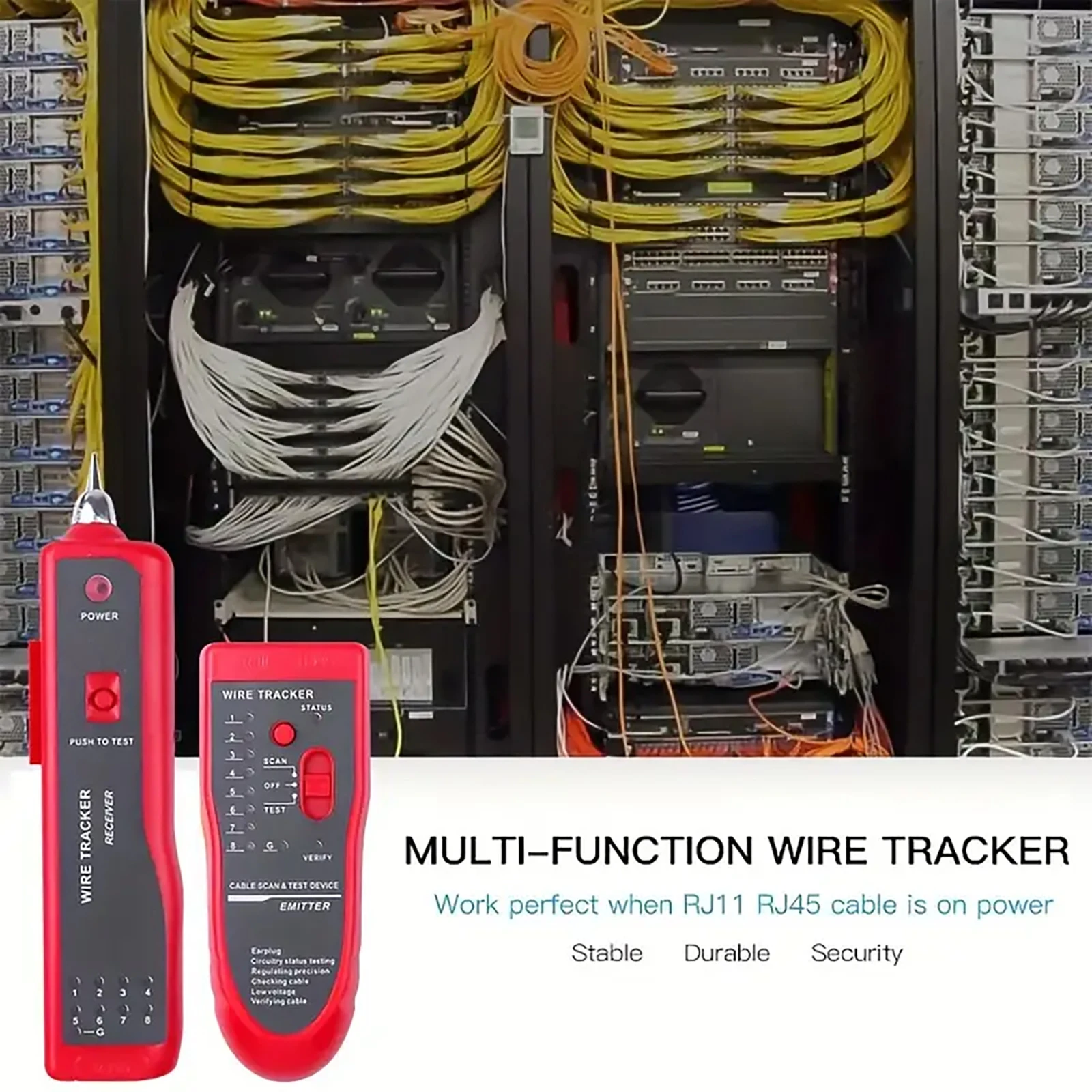 Фото Тестер проводов RJ45 RJ11 Кабельный трекер Line Finder Многофункциональный трекер проводов Ethernet LAN Network Cat5 Cat6 с наушниками для кабеля №2