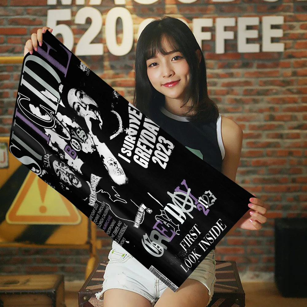 Пляжное полотенце для плавания в стиле аниме Singer Suicideboy мягкая впитывающая