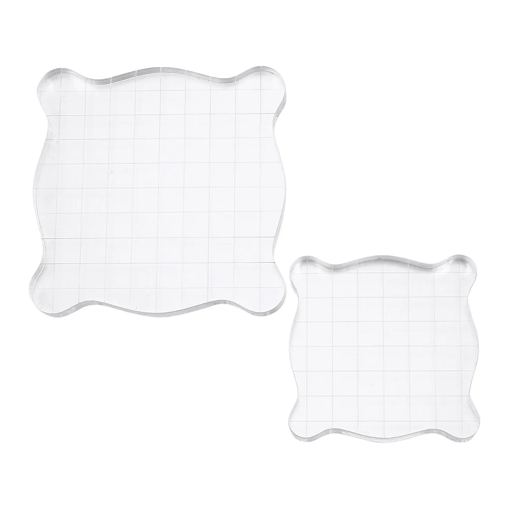 

2 Pcs Transparent Stamp Accessories Acrylic Handle Block Seal DIY Supply Stamping Tool