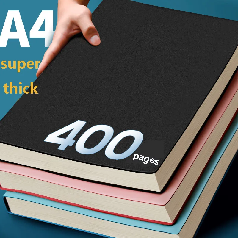 

A4 Notebook Big Book Thickened Super Thick Book Simple Ins Wind Soft Leather Large Note Special Note Diary