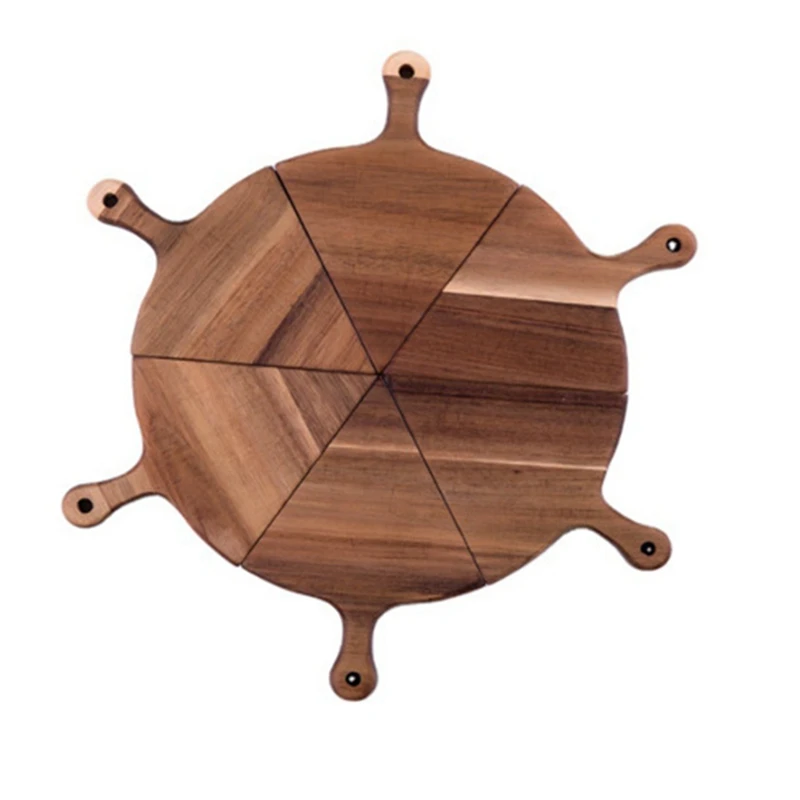 

6 шт. деревянный поднос для пиццы, разделочная доска для хлеба, торта, бытовая тарелка для выпечки, кухонная посуда для выпечки, пиццы