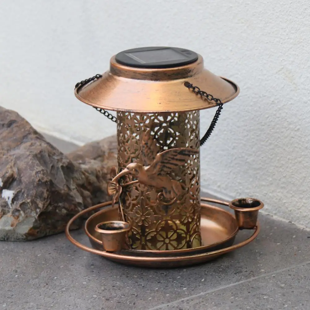 

Креативная светодиодная быстрая подвесная кормушка для птиц, металлическая подвесная кормушка без отходов, универсальные уличные кормушки для птиц, Садовые принадлежности