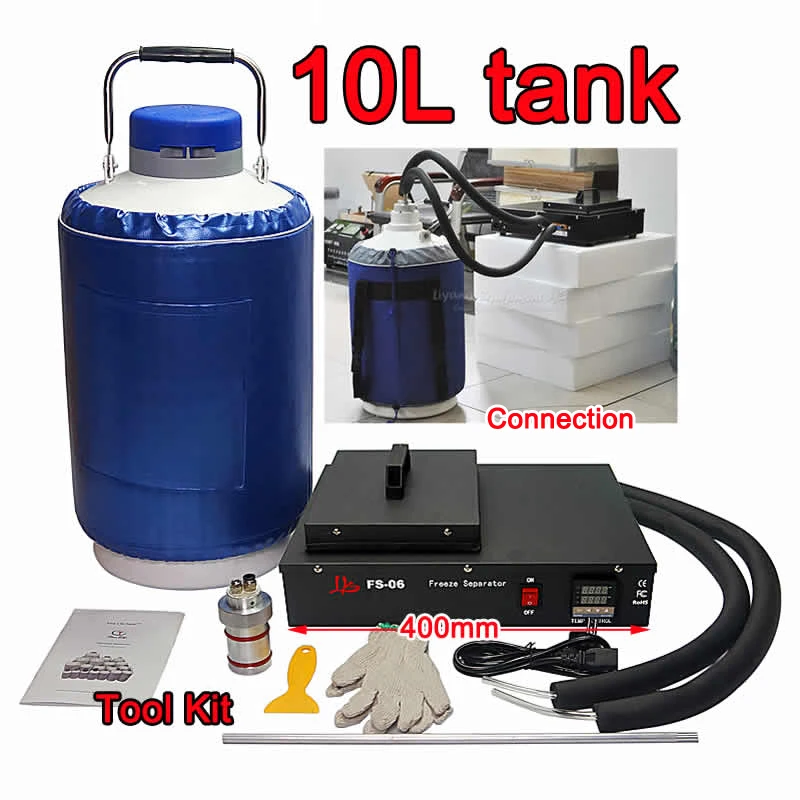 

Liquid Nitrogen Container Cryogenic Tank FS-06 2 In 1 Frozen Separator Oil-less Pump for Aluminum Dremel Accessories Tools 10L