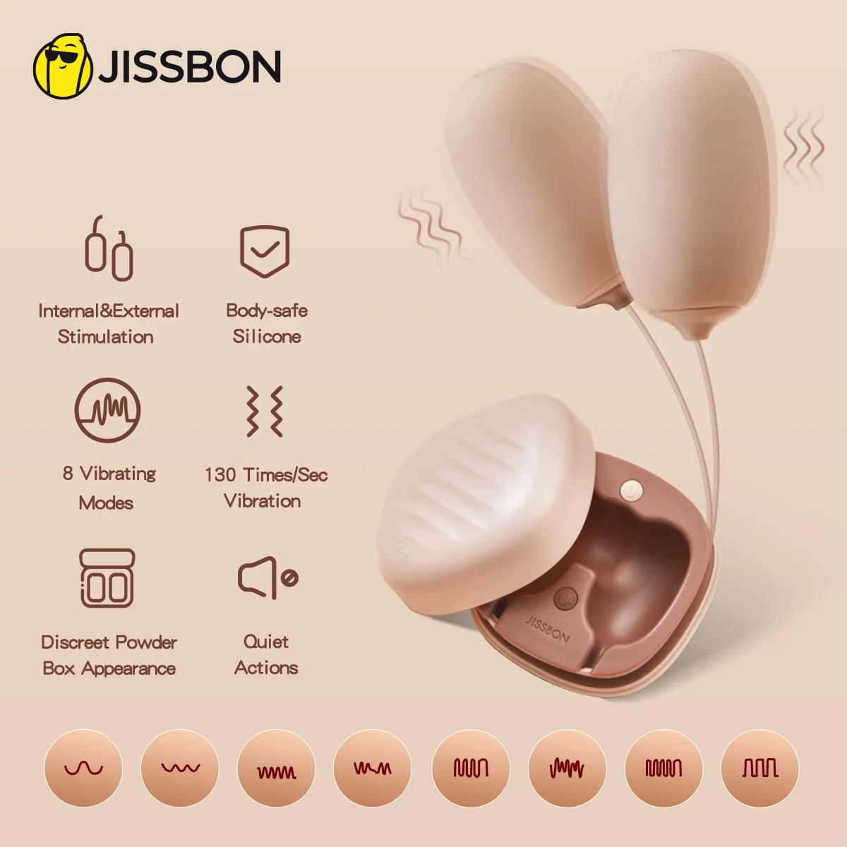 Вибратор Jissbon с двойным проникновением