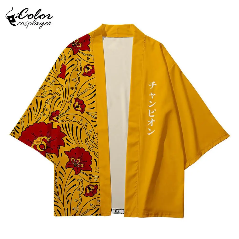 Цветной кардиган для косплея в стиле ретро топы с традиционными узорами японский