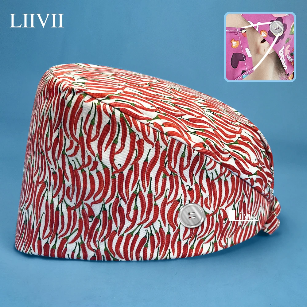 

Wholesale Unisex 100%Cotton Hospital Doctor Hats Adjustable Scrub Hat Dental Operating Room Nursing Cap Pet Grooming Working Cap