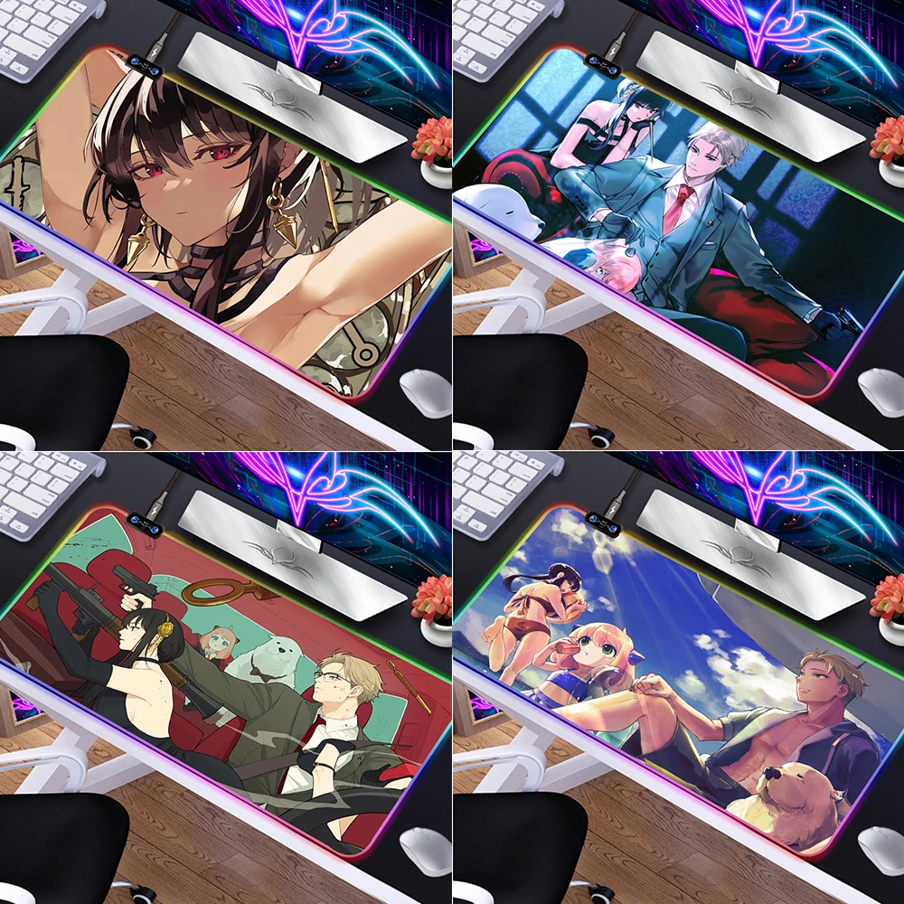 

Yor Forger Anime Mouse Keyboard Pads Spy X Family Laptop Computer Mousepad Gamer Rubber Mouse Mat Gaming RGBMouse Pad Table Desk
