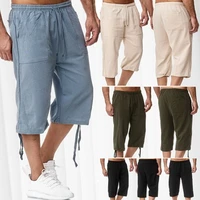 linen shorts seven points casual pants mens casual cotton and linen sports pants summer cotton and linen pants men
