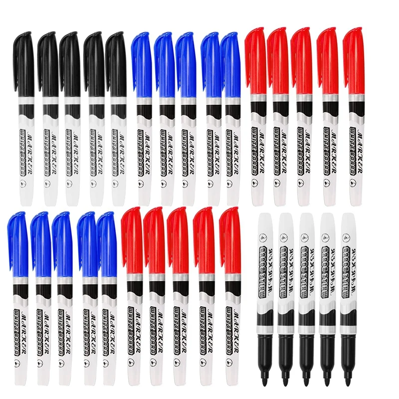 

Dry Erase Markers, Fine Tip Dry Erase Markers, Low Odor Black Whiteboard Markers For Classroom Office, 60 Count