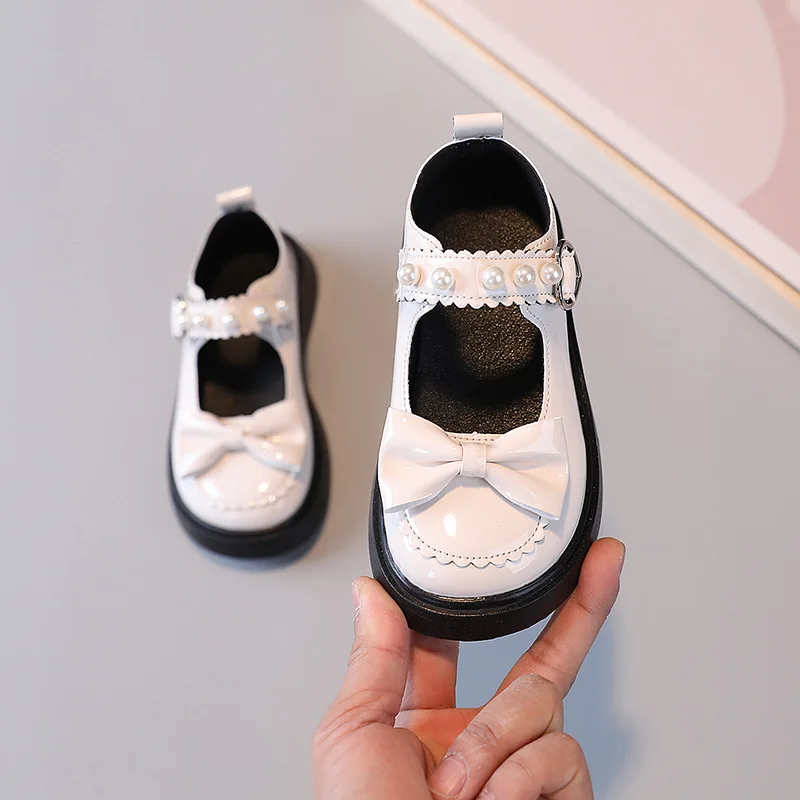 

Fashion Children Leather Shoes Black British Style Princess Shoes Spring Autumn New Non-slip Casual Shoes Black G847