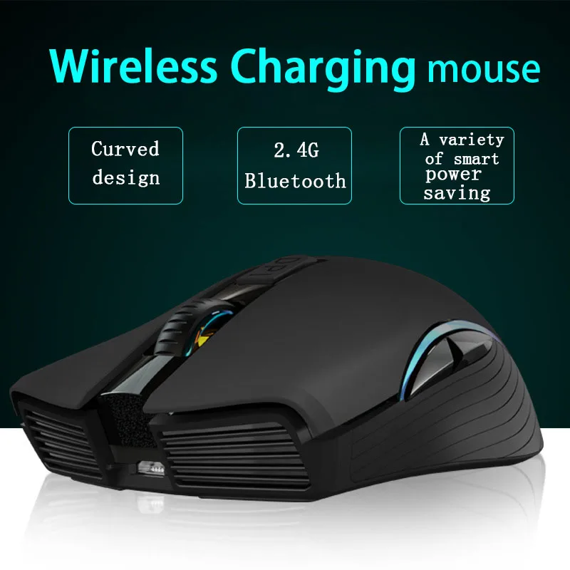 rechargeable computer mouse dual mode bluetooth2 4ghz wireless usb mouse 2400dpi optical gaming mouse gamer mice for pc laptop free global shipping