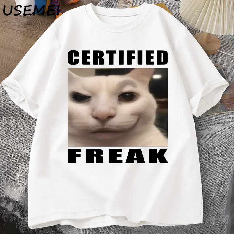 Certified Freak Cat Meme T Shirt Cotton Short Sleeve Match My Hard T-shirts Casual O Neck Printed T-shirt Lover Tees