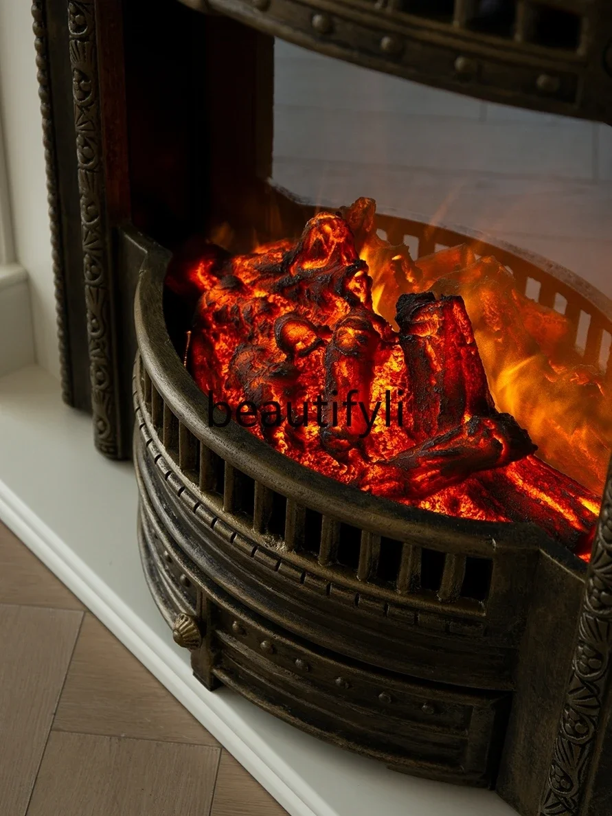 Французский ретро имитация цельного дерева камин поддельный пожарный