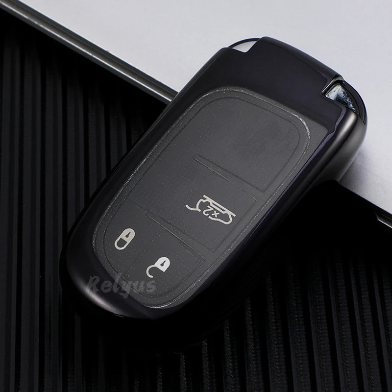 

TPU Car Key Protector Cover Holder Chain for Jeep Renegade Grand Cherokee Dodge Journey Charger Chrysler 200 300 300C Key Case