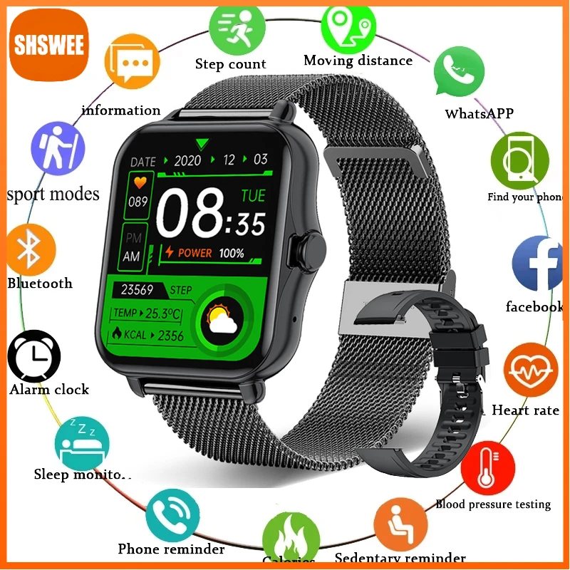 

Men Smart Watch Wristband Men Women Sport Clock Heart Rate Monitor Sleep Monitor Bluetooth Call Smartwatch+Box For Xiaomi Huawei