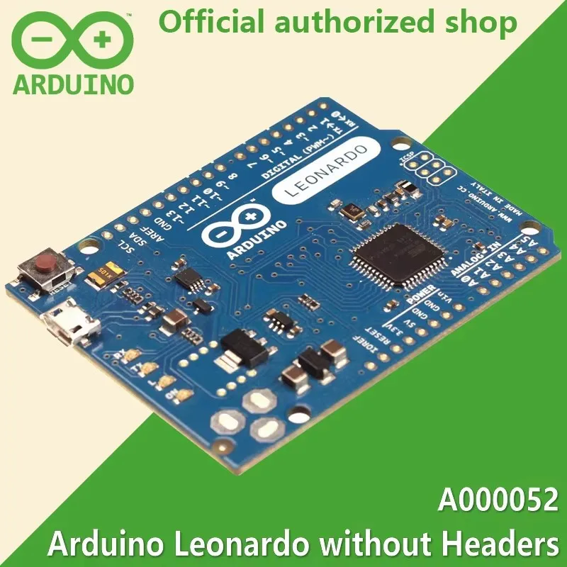 Макетная плата Arduino Leonardo A000052 ATmega32u4 без разъемов импортированная из Италии