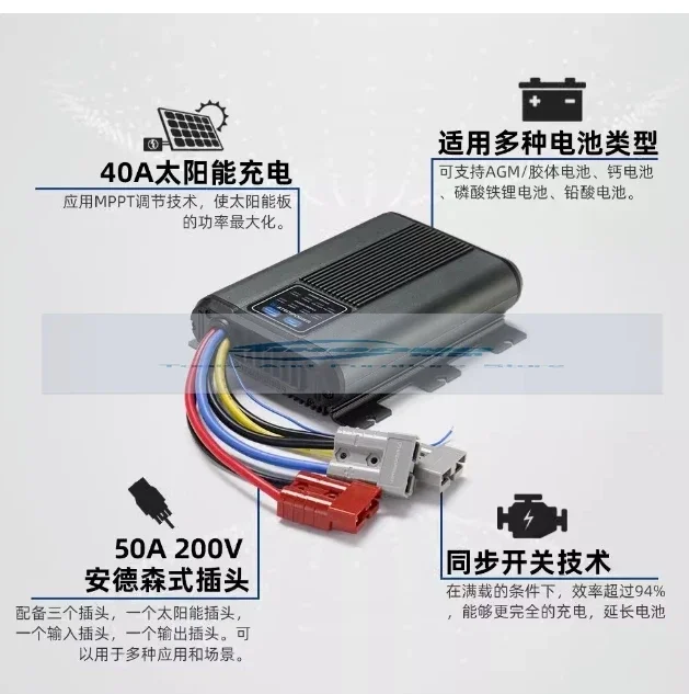 40a 12V Solar Mppt Dual Accu Systeem Auto Dc Naar Acculader