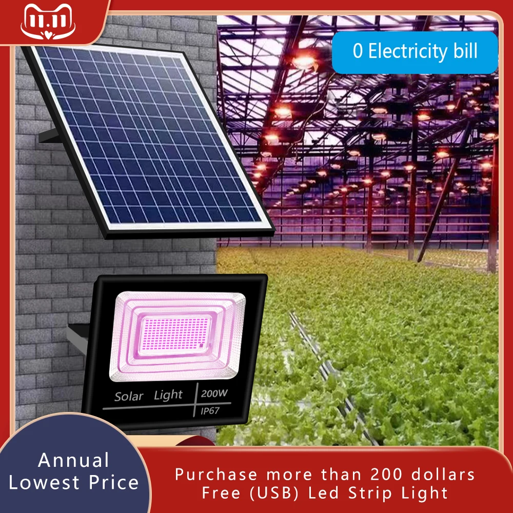 

LED Full Spectrum Phyto Lamp 200W Solar Grow Light Floodlight Plants Flowers LED Greenhouse Garden Cultivo Hydroponic