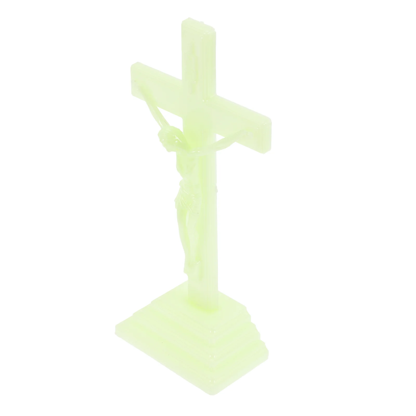 

Cross Crucifix Statue Prop Photo Figurine Ornament Jesus Desktop Decoration Craft Religious Church Decorative Tabletop Adornment