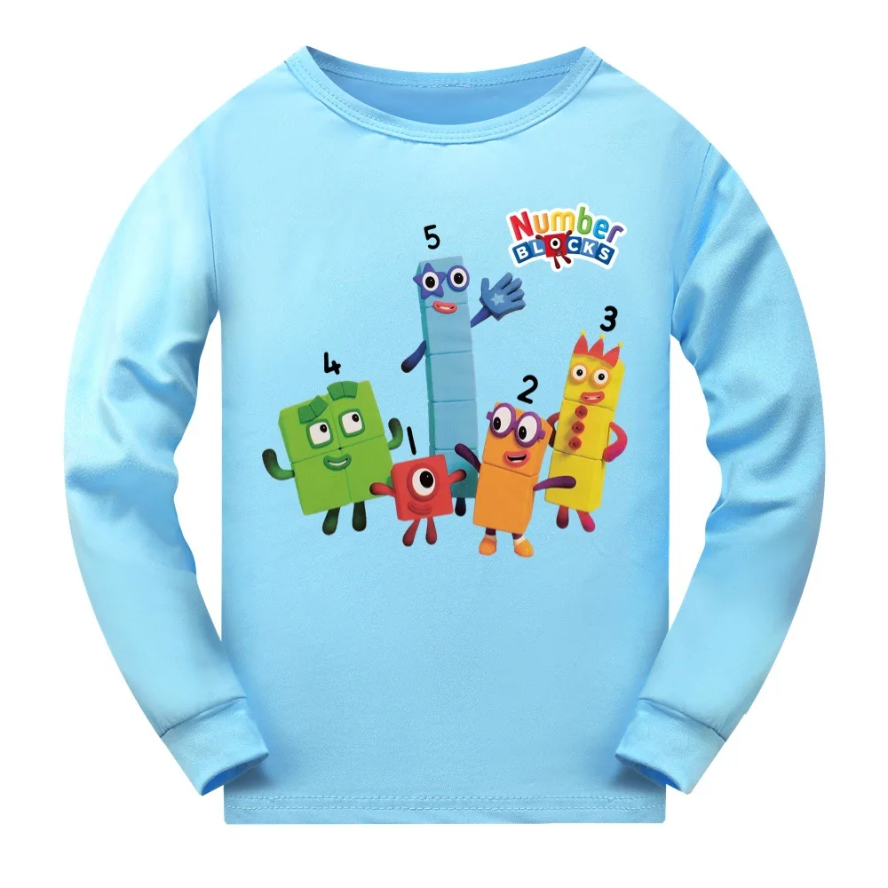 Educational NumberBlocks Shirt Kids Casual Sleepwear Baby Boys Long Sleeve Tops Toddler Girls Sweatshirt Children's Pyjama Tops