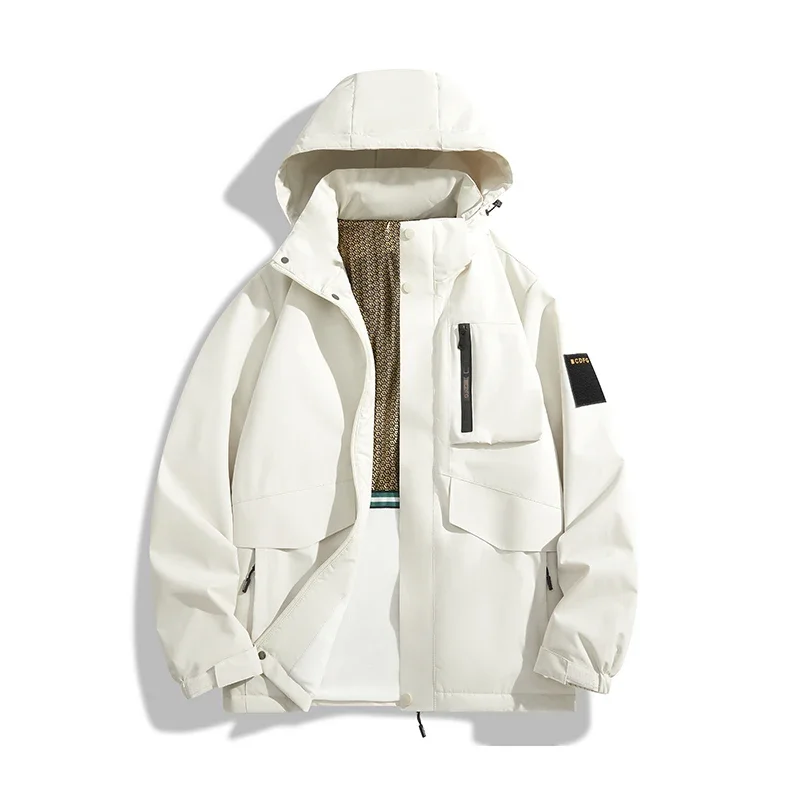 Мужская стеганая одежда осенне-зимнее однотонное утолщенное теплое пальто с