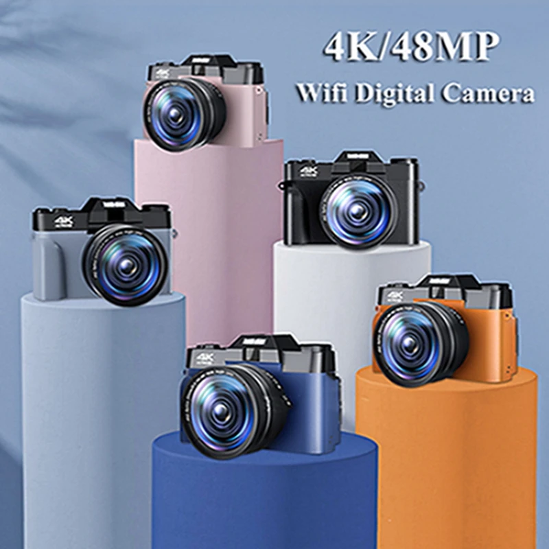 

4K Waterproof Digital Camera 48MP Vlogging Camera Is Suitable for YouTube WIFI Portable Handheld Digital Camera 16xZoom Time-lap