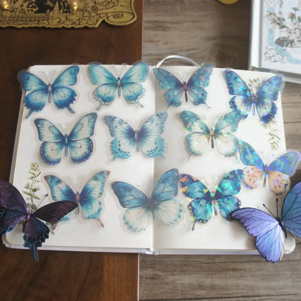 28 шт. лазерные наклейки в виде бабочек
