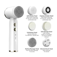 6 in 1 ultrasonic face cleansing brush hot cool mini face cleaner facial exfoliating cleaning machine beauty face massager
