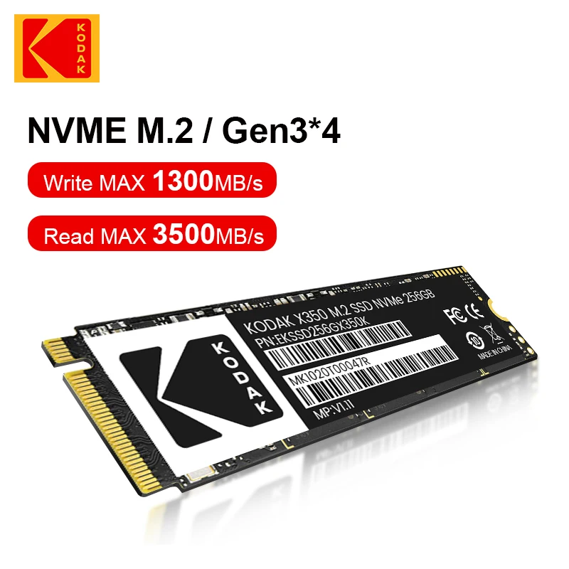 

Kodak X350 SSD NVME 256GB 2500MB/s PCIE Hard Drive 512GB Solid State Drive 2280 Gen3 x4 m.2 SSD 1TB Internal Hard Disk Laptops