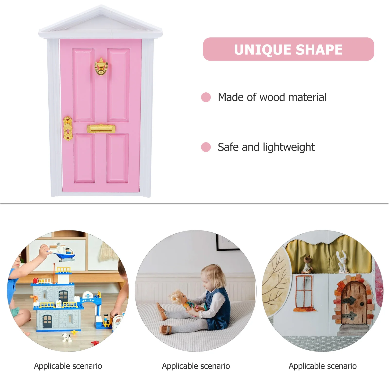 Мини-деревянная дверь шпиль миниатюрная Epitome аксессуары для игрового дома детей