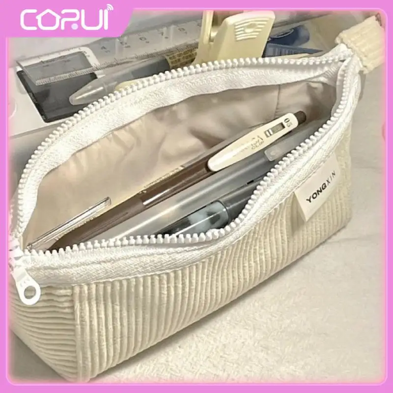 

Not Fading Solid Color Pencil Case High Capacity Design Zipper Design Stationery Storage Bag Elaboration Soft Tissue Storage Bag