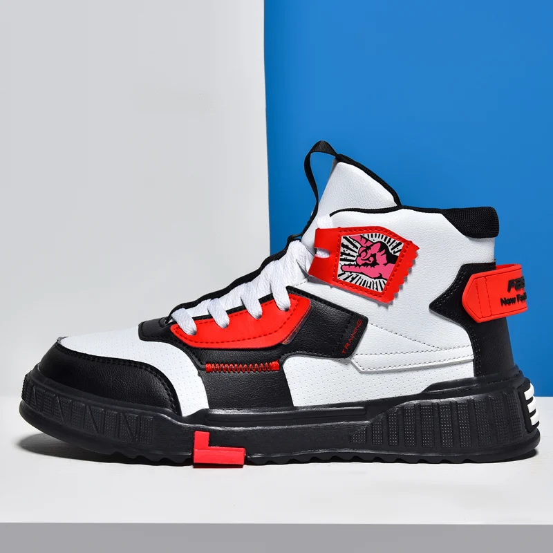 

High Top Men's Shoes Fashion Mixed Colors Casual Sneakers Animation Trend Skateboarding Shoes Big Size 39-46 Walking Sneakers