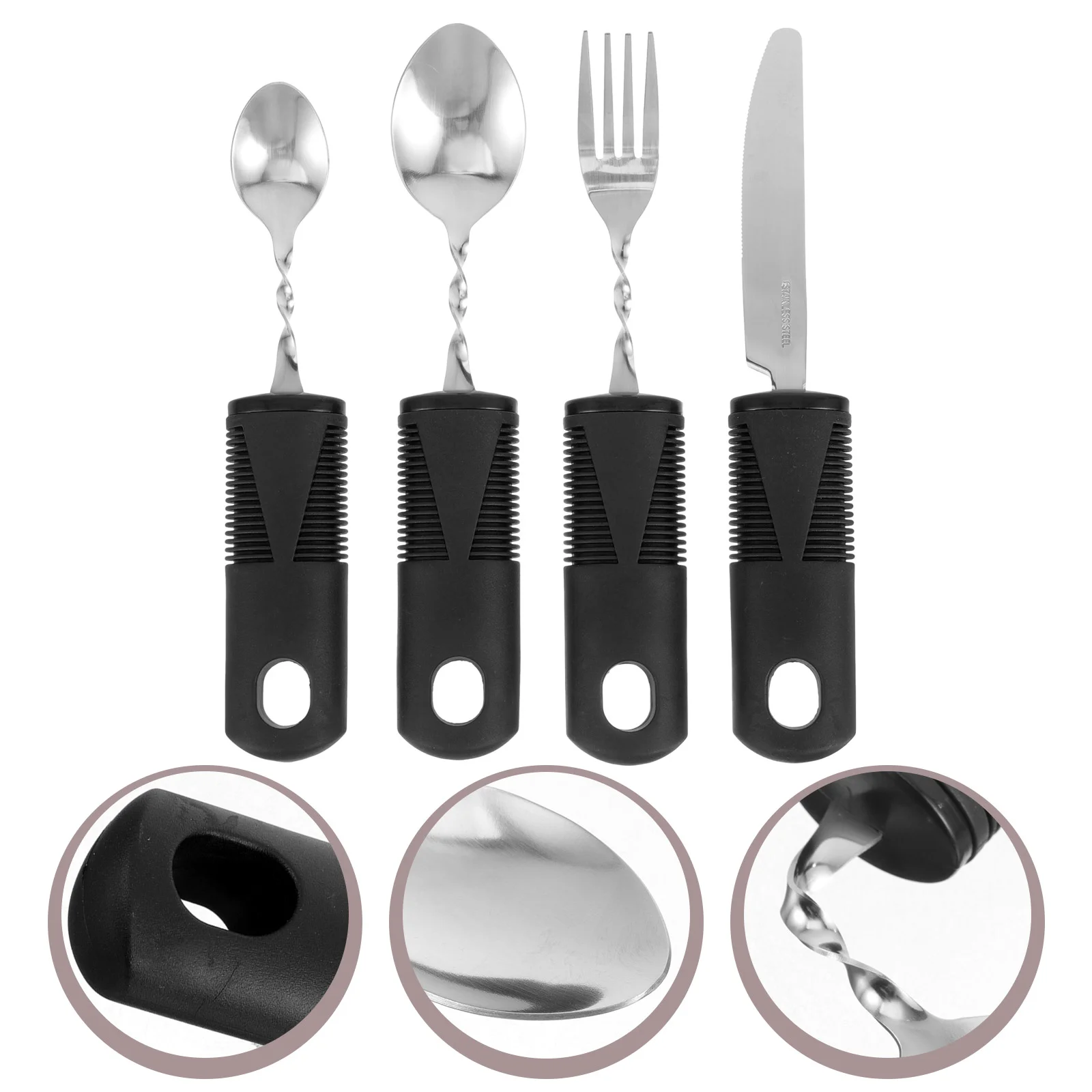 

Cutlery Set Elderly Adaptive Utensils The Tableware Disabled People Spoon Fork Weighted Parkinsons Meal