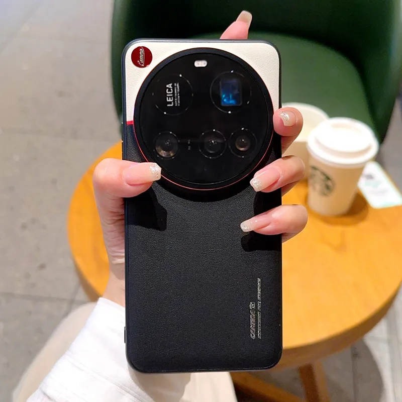 Фото Чехол для Xiaomi 15, 14, 13, 12S, ультраконтрастный цвет, матовая кожа, защита объектива, мягкая ручка для телефона, задняя крышка №1